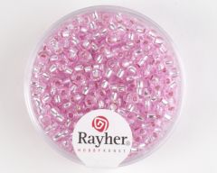 Glasparel 2,6 mm 17 g roze met zilverkern