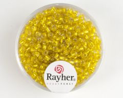 Glasparel 2,6 mm 17 g geel met zilverkern