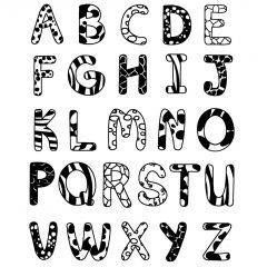 Stampominos stempels 26 stuks + inkt alfabet hoofdletters