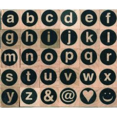 Stempelset alfabet rond kleine letters 0,5 cm