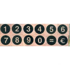 Stempelset cijfers rond + euro 0,5 cm