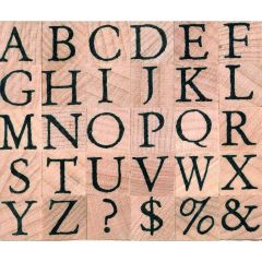 Stempelset alfabet antiek hoofdletters