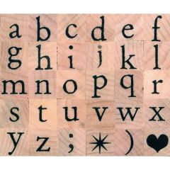Stempelset alfabet antiek kleine letters