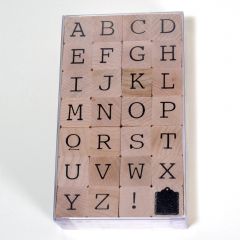 Stempelset alfabet hoofdletters 2 cm