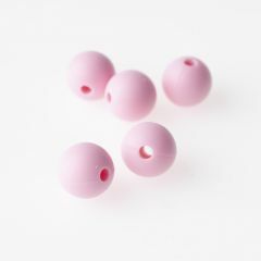 Siliconen kralen rond 10 mm 5 stuks roze