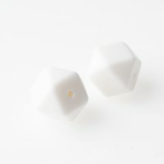 Siliconen kralen geometrisch 17 mm 2 stuks wit