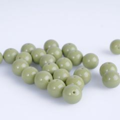 Glasparel 8 mm opaak ca. 25 stuks olijfgroen