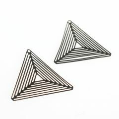 Hanger filigraan driehoek 27 mm 2 stuks mat zwart
