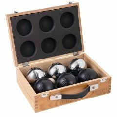 Petanqueset 2 x 3 ballen 74 mm 720 g in houten koffer