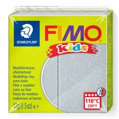 Fimo Kids boetseerklei 42 g glitter zilver