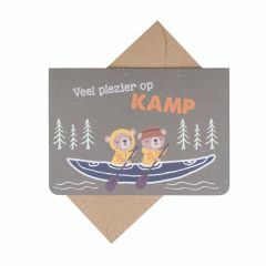 Wenskaart - Veel plezier op kamp - kano