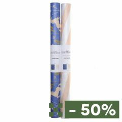 Herbruikbaar inpakpapier 44 x 63 cm blauw/roze