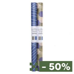 Herbruikbaar inpakpapier 44 x 63 cm blauw/groen