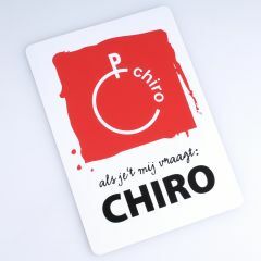 Sticker klein Als je 't mij vraagt Chiro 10 x 7 cm