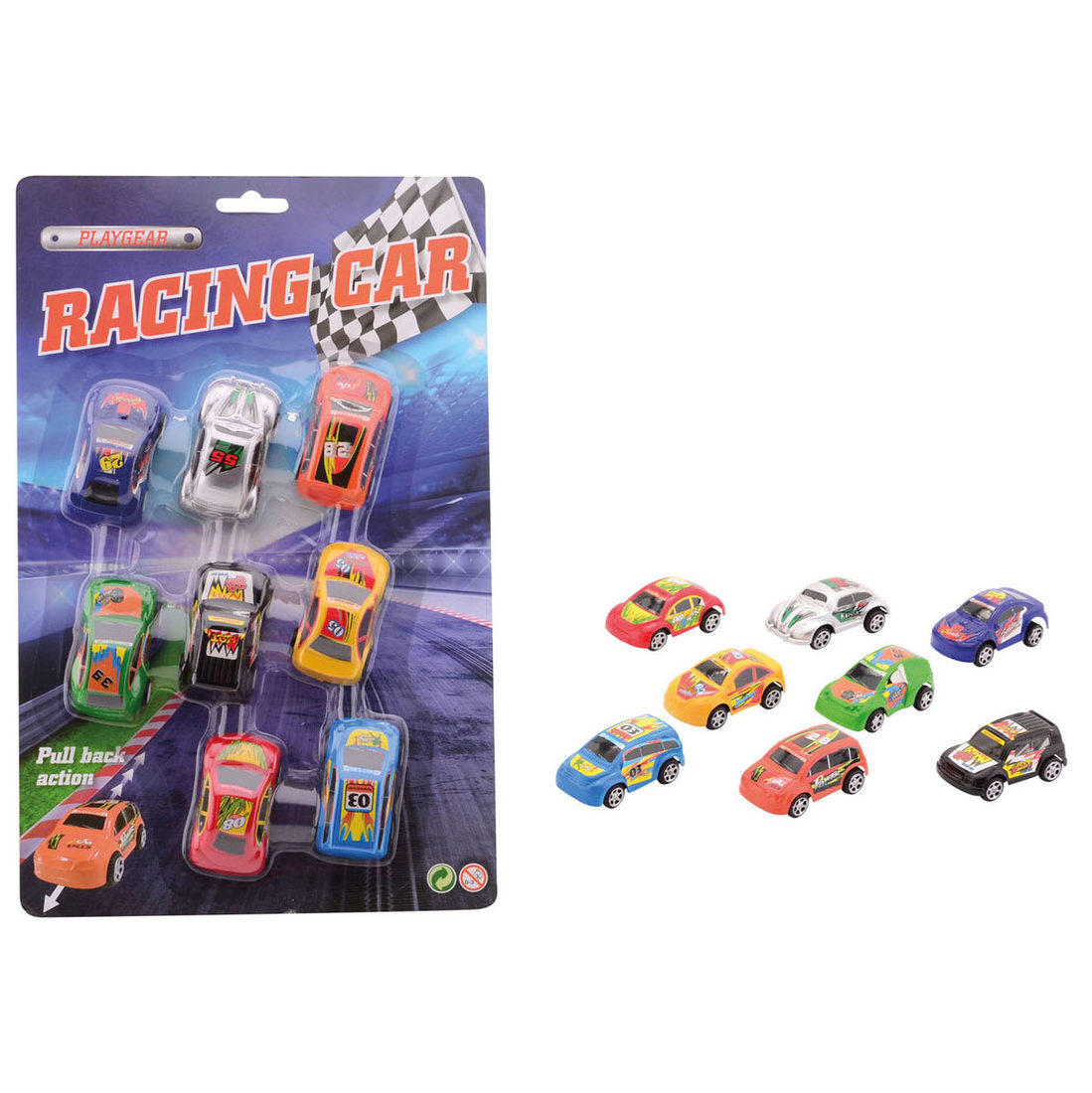 Schenkspeelgoed - Mini racingcars (pullback auto) 8 stuks