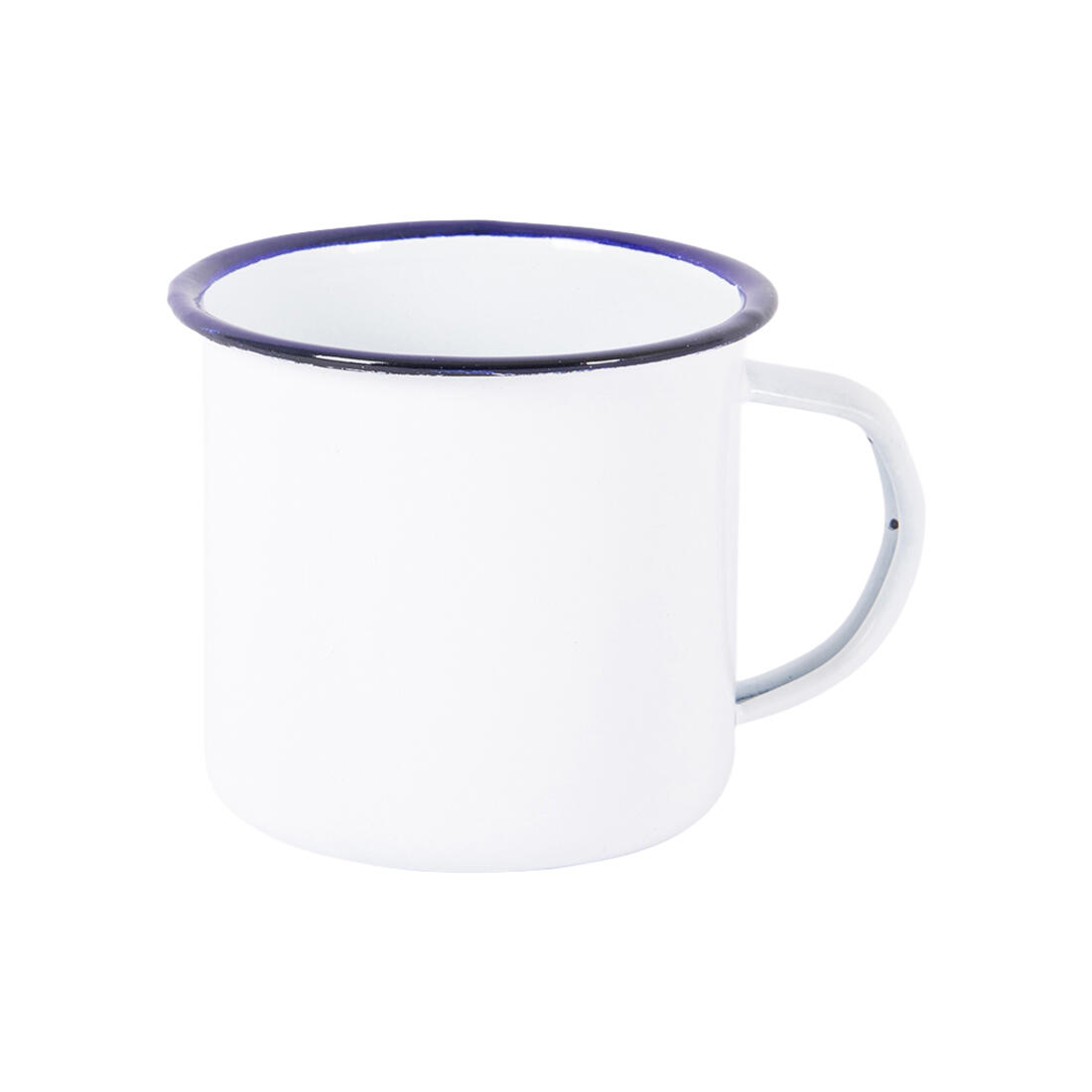 Kroes 370 ml in emaille wit/blauw