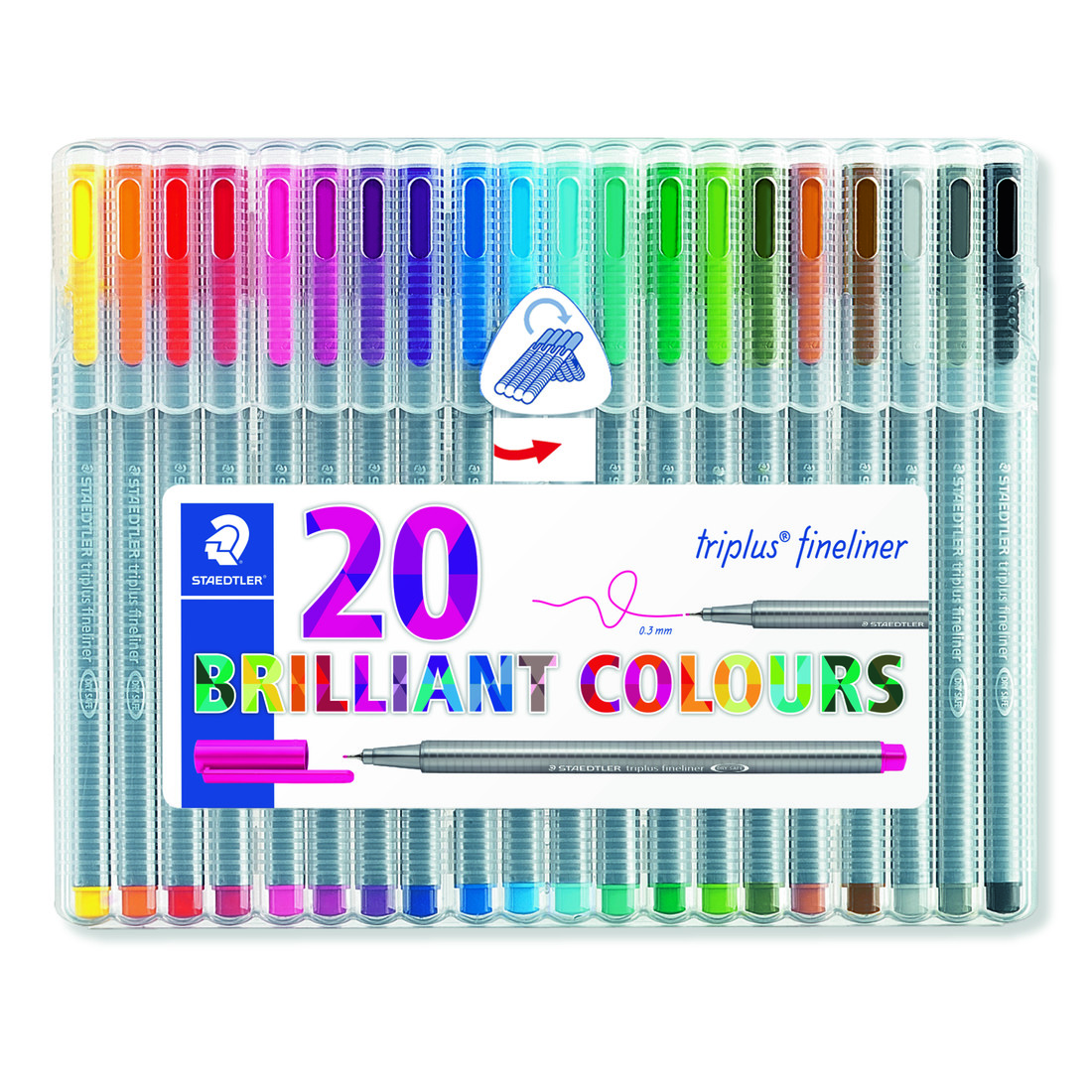 Staedtler Triplus Color viltstift in stevig etui 20 st