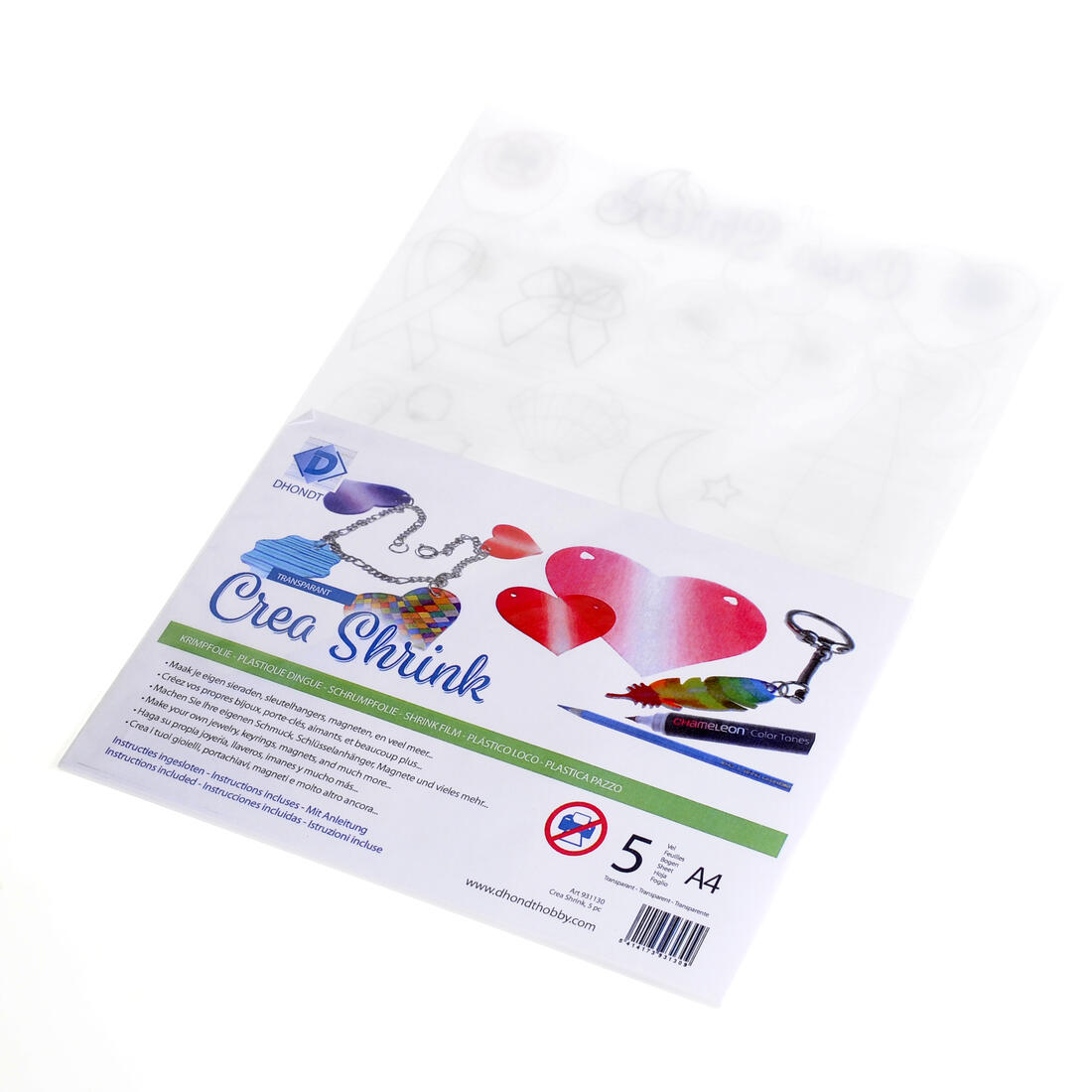 Krimpfolie A4, 5 stuks transparant Krimpfolie A4, 5 stuks transparant