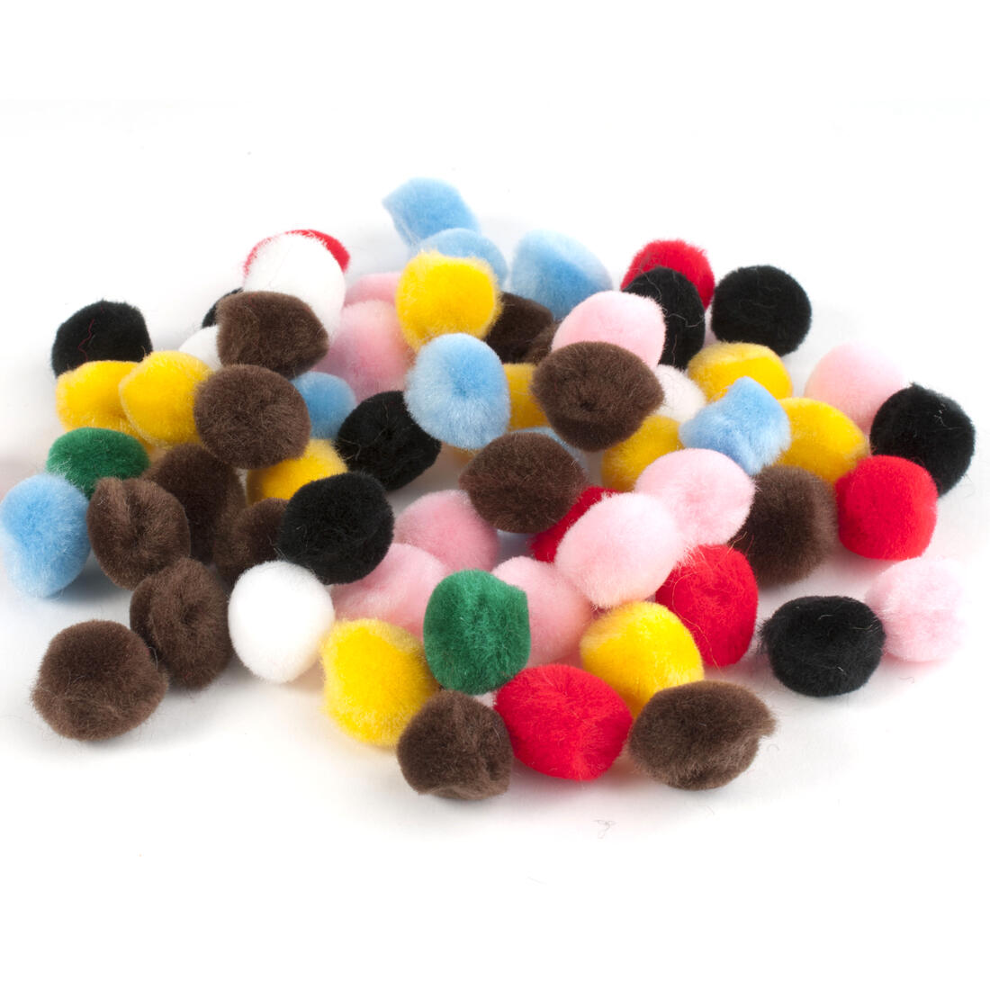 Pompon 15 mm 60 stuks assortiment kleuren Pompon 15 mm 60 stuks assortiment kleuren