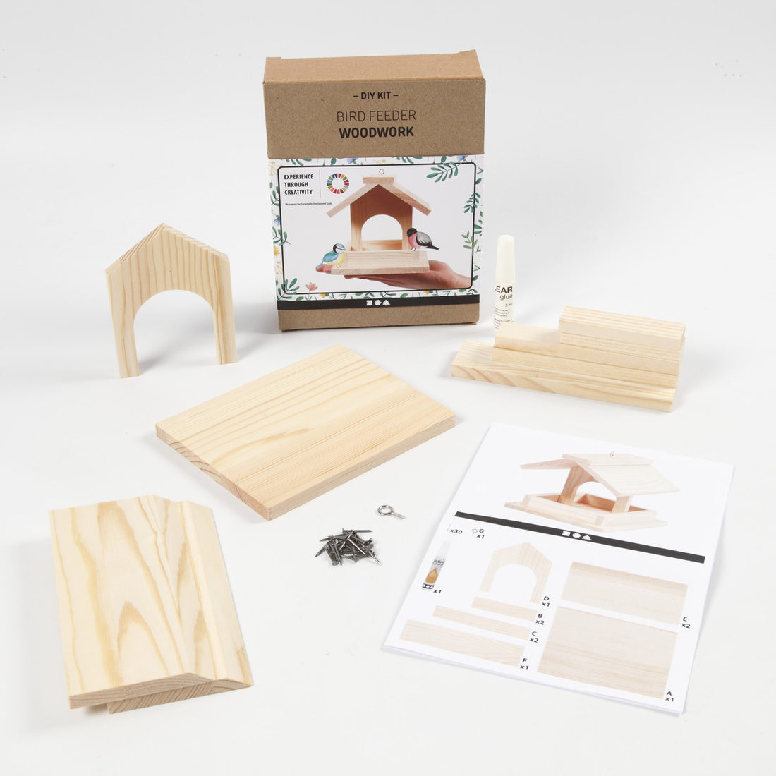 Knutselset vogelvoederhuis 12,5 x 14,5 x 11,5 cm Knutselset vogelvoederhuis 12,5 x 14,5 x 11,5 cm