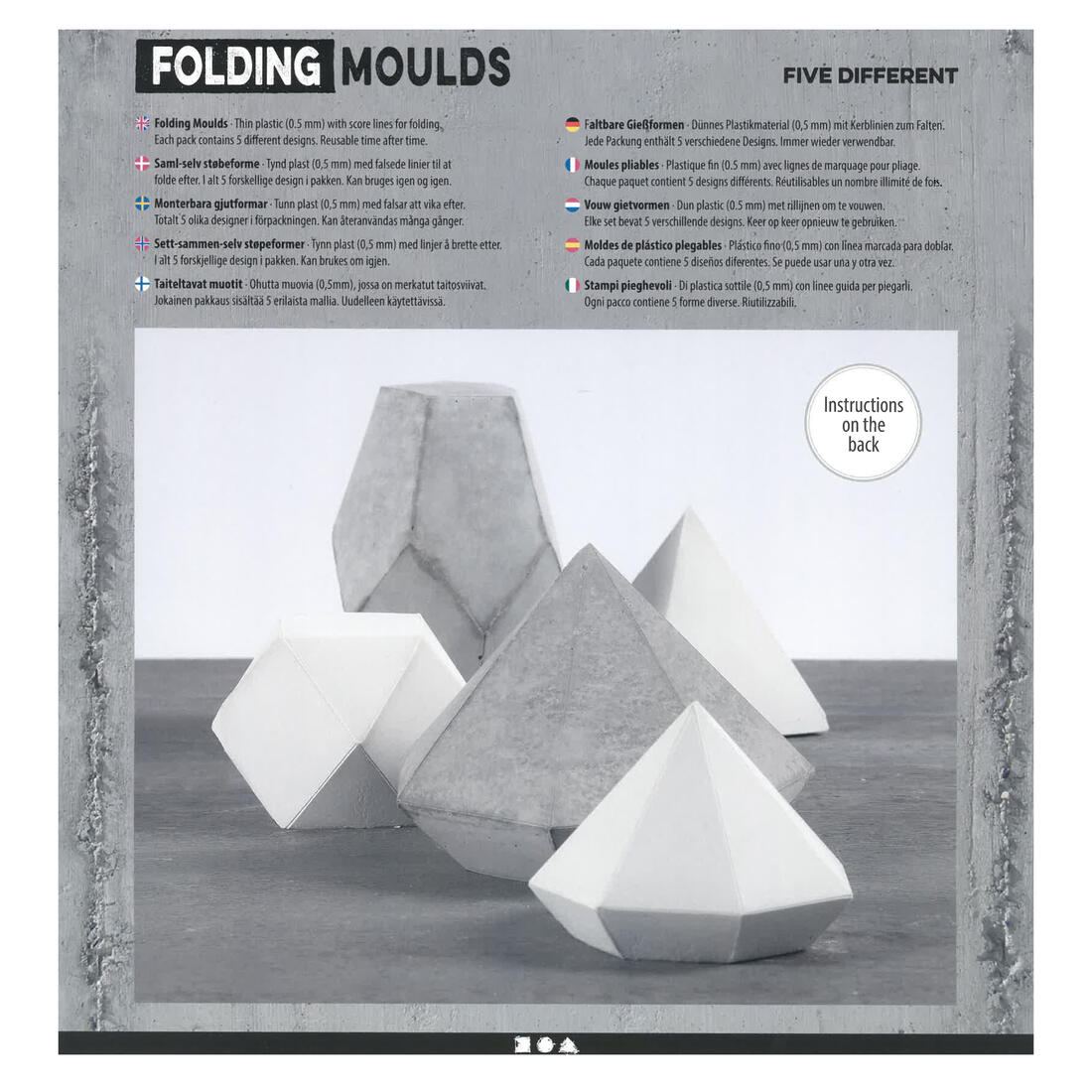 Gietvorm 5 stuks geometrische vormen