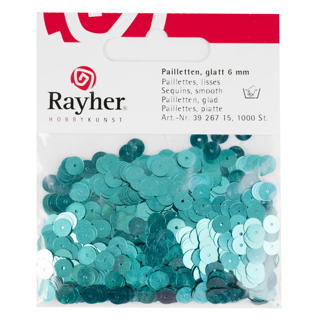 Pailletten 6 mm glad 1000 stuks