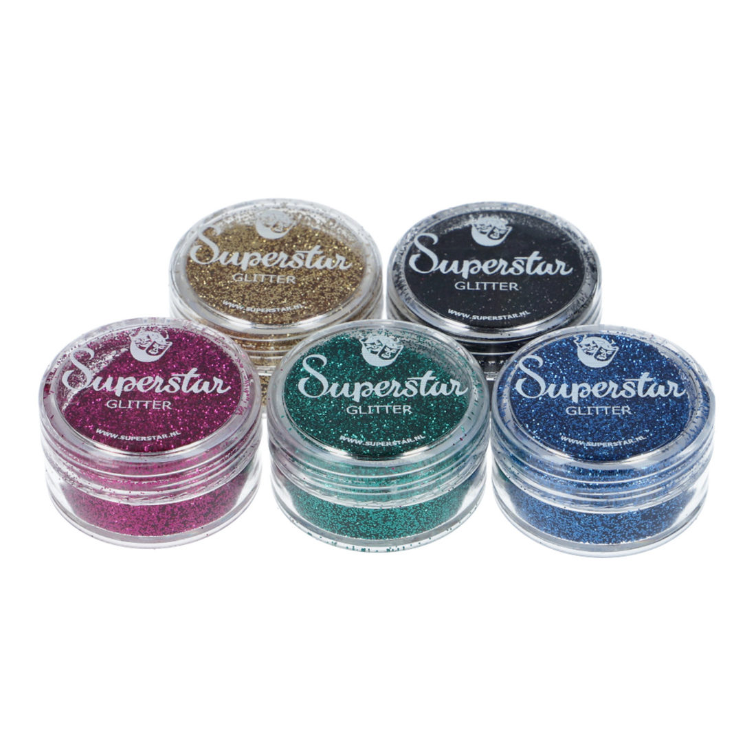 Glitter voor glittertattoos 5 x 5 ml Glitter voor glittertattoos 5 x 5 ml