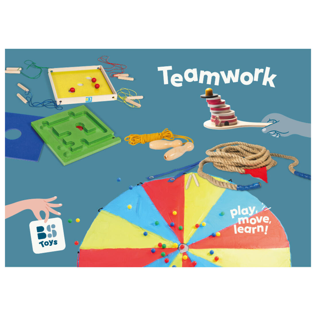 Set Teamwork met 5 samenwerkingsspellen (webshop only)