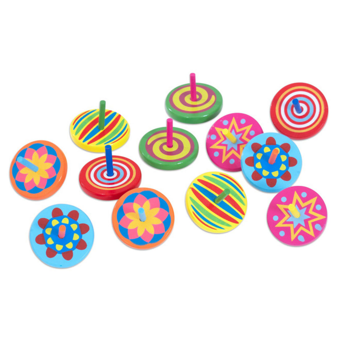 Schenkspeelgoed - Kleurrijke, houten draaitol Schenkspeelgoed - Kleurrijke, houten draaitol