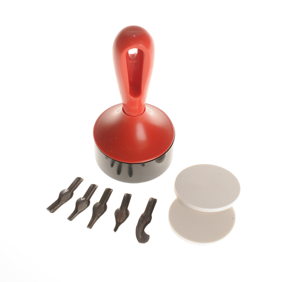 Essdee Lino set - 5 mesjes, 1 houder en 2 soft cut Essdee Lino set - 5 mesjes, 1 houder en 2 soft cut