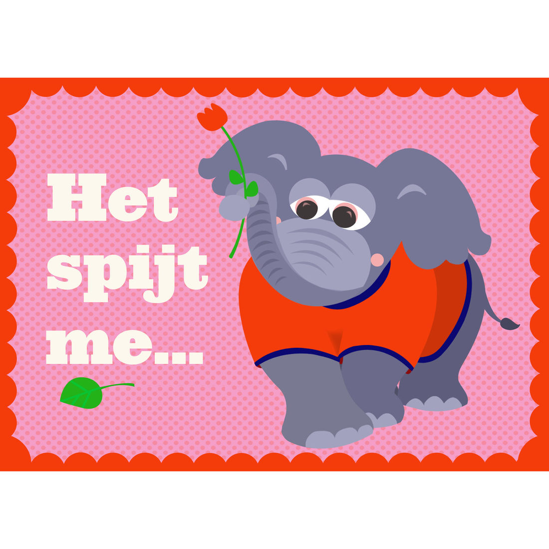 Wenskaart olifant Het spijt me...