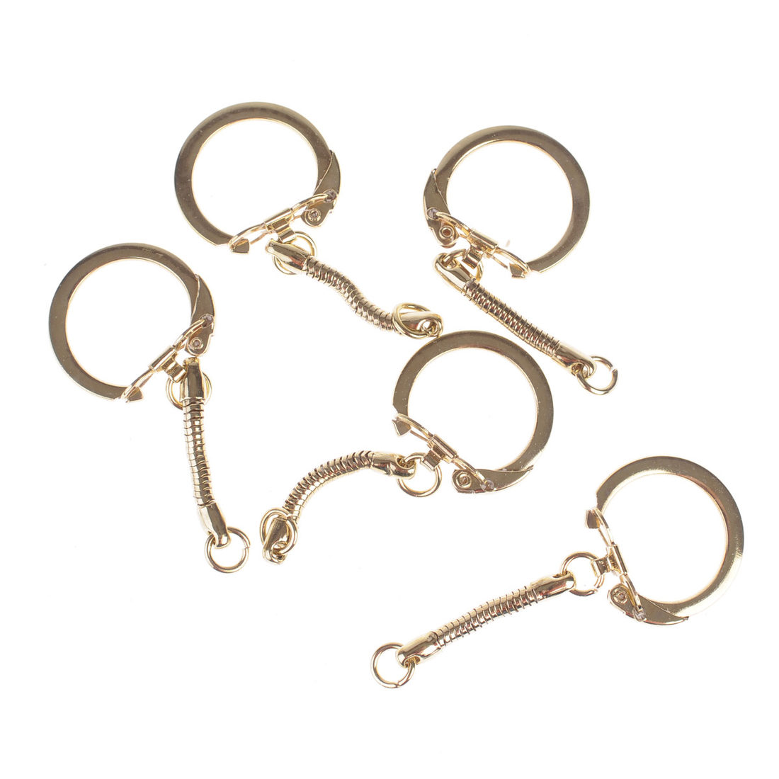 Sleutelhanger 2 cm 5 stuks goudkleurig