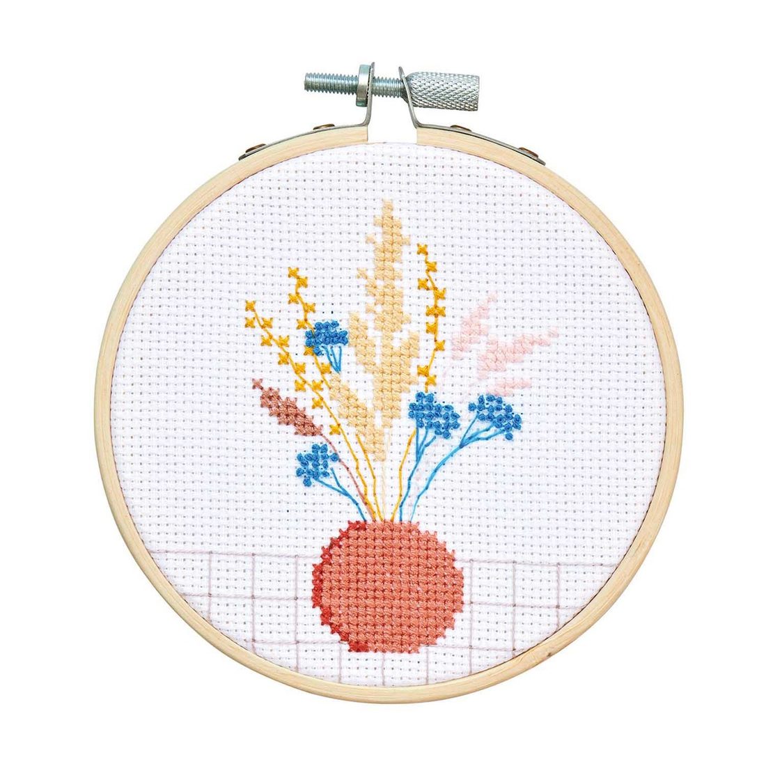 Borduurset kruisjessteek 10 cm droogbloemen Borduurset kruisjessteek 10 cm droogbloemen