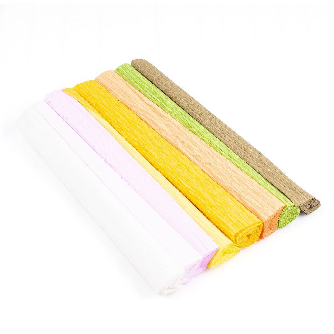 Crêpepapier set 38 gr 8 kleuren wit/roze/geel Crêpepapier set 38 gr 8 kleuren wit/roze/geel