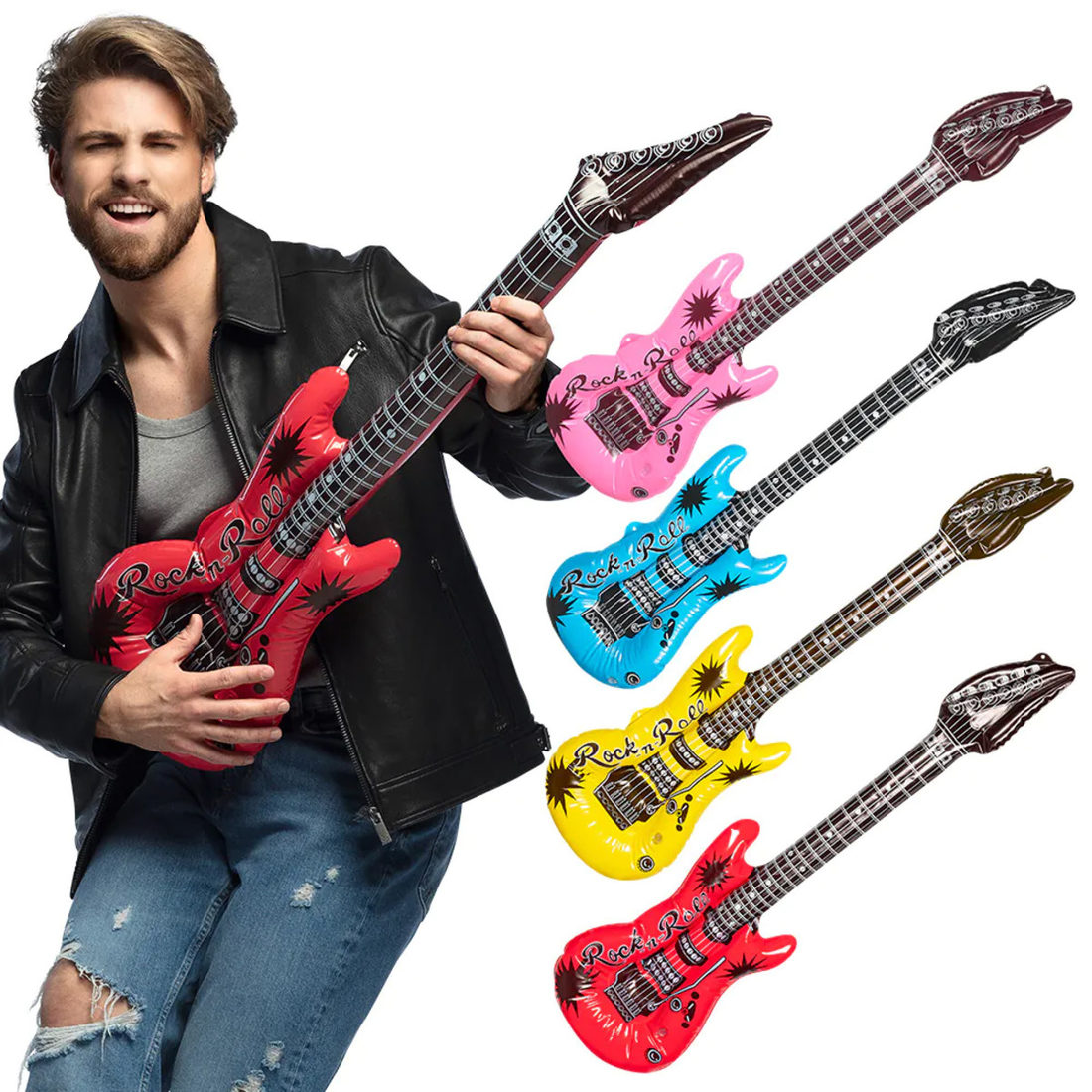 Opblaasbare elektrische gitaar 106 cm (mix van 4)