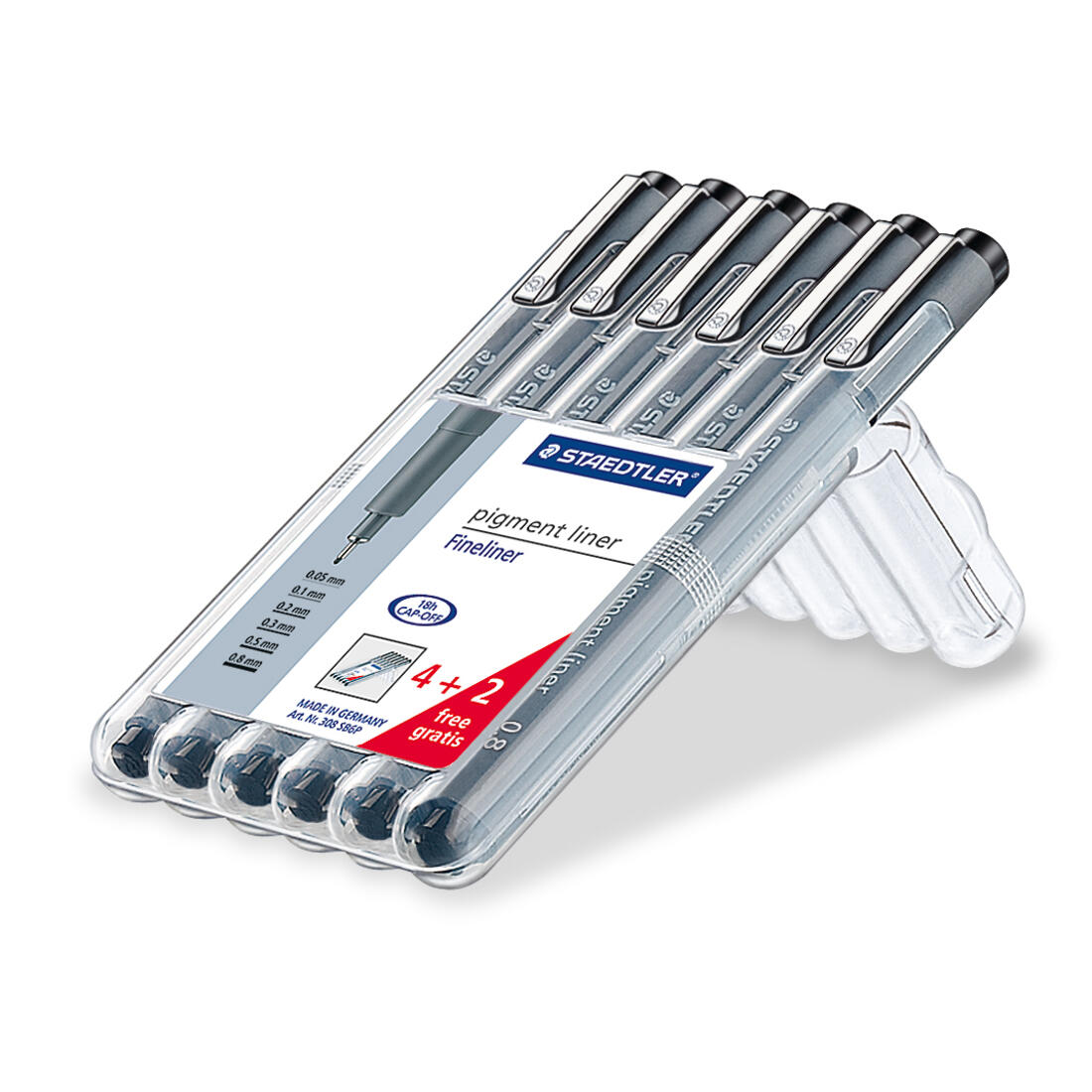 Staedtler pigmentliner set 6 stuks (4+2 gratis) Staedtler pigmentliner set 6 stuks (4+2 gratis)