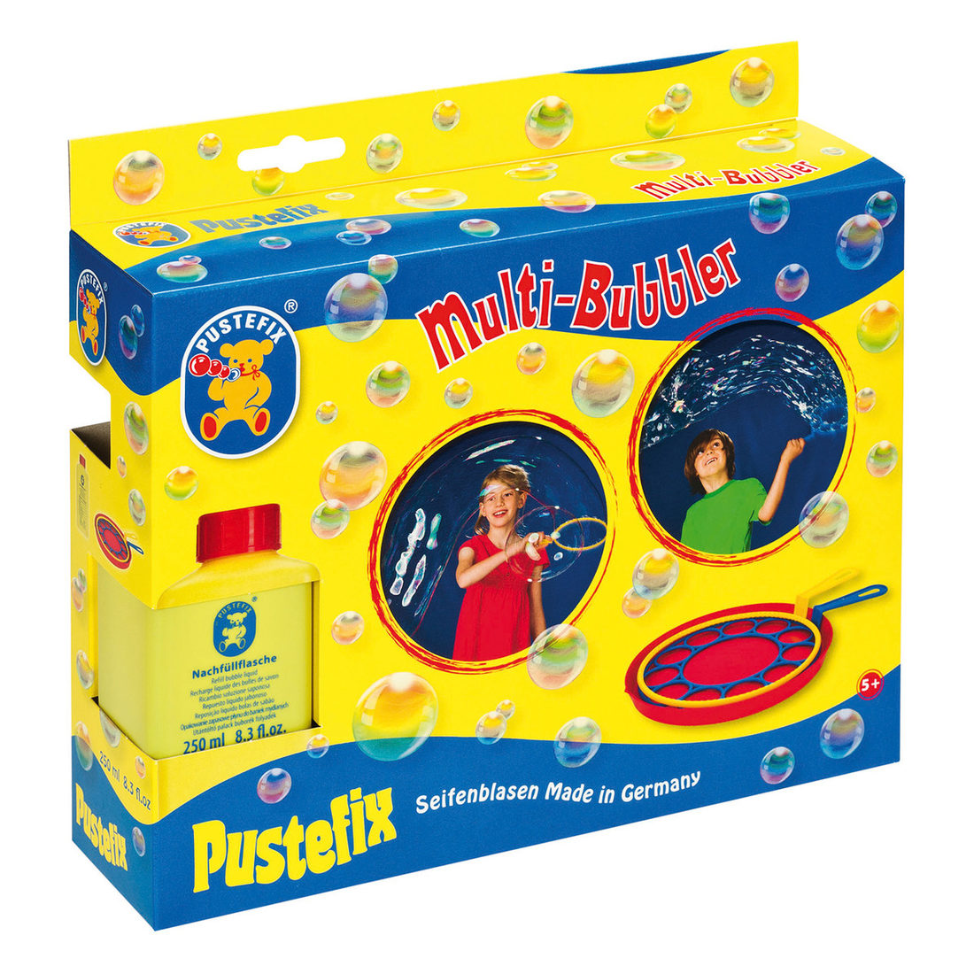 Pustefix multi bellenblaasset met 2 grote ringen