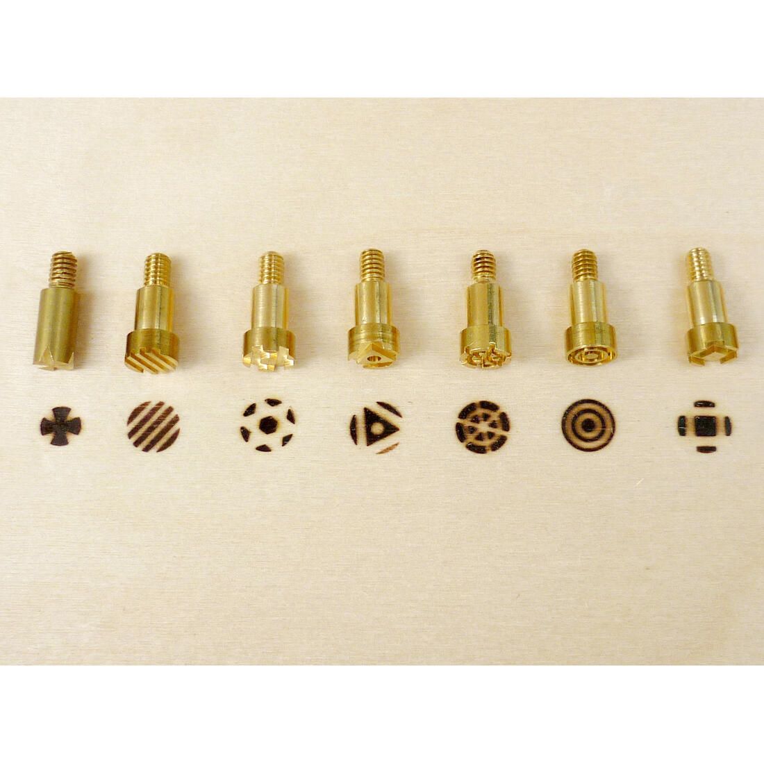 Pyrograaf stempels 7 stuks