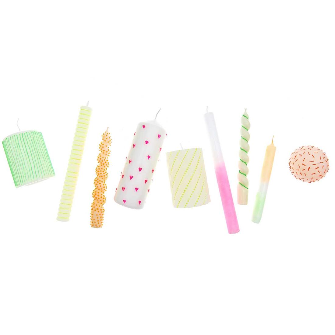 Was-liner voor kaarsen set Neon 6 stuks Was-liner voor kaarsen set Neon 6 stuks