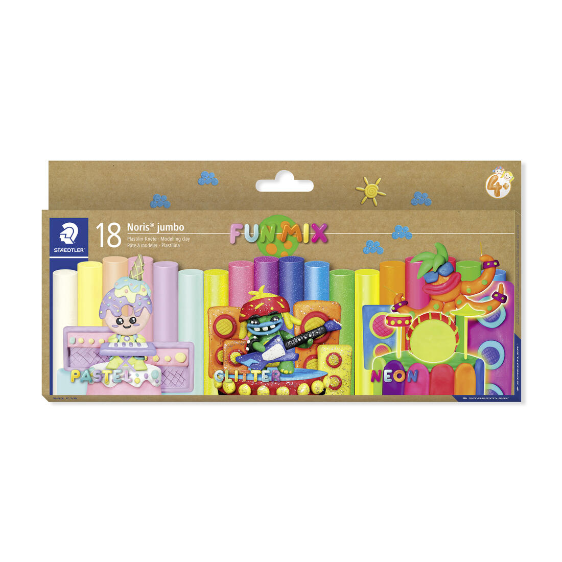 Noris Jumbo boetseerklei plasticine 18 stuks