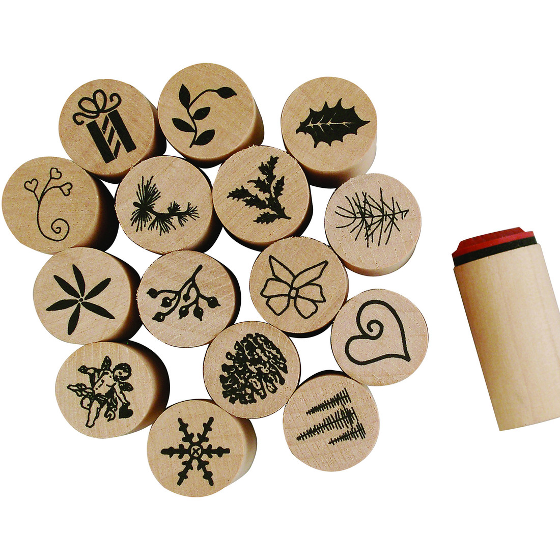 Stempelset kerst 2 cm 15 stuks