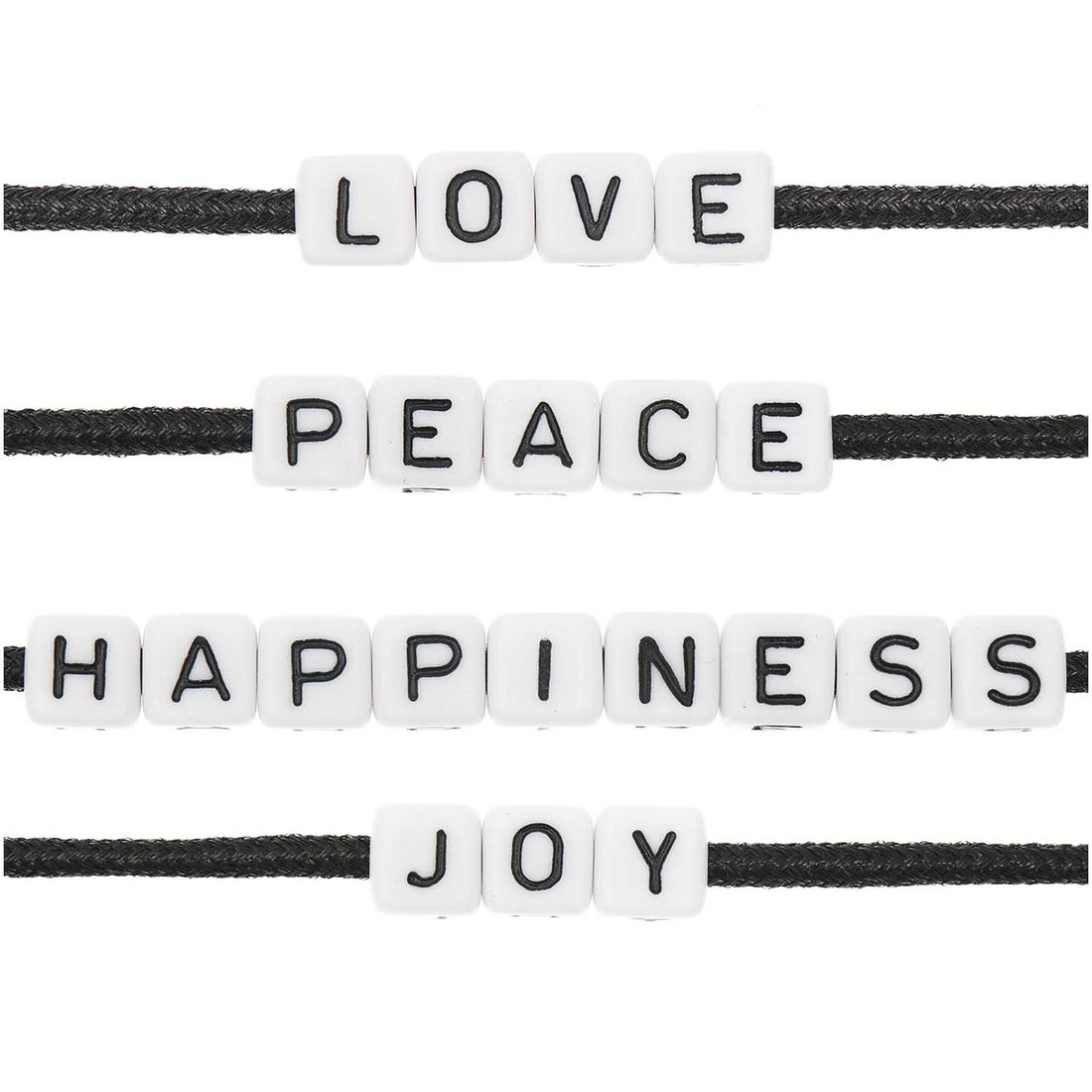 Ponii Beads Letterkralen LOVE/PEACE/JOY 10 mm 20 st wit