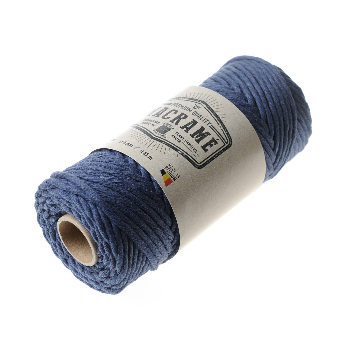 Macramé koord ongetwijnd katoen 3 mm 60 m