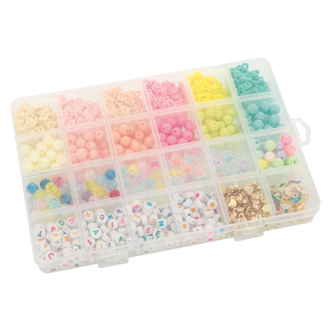Parelset assortiment pastel kleuren 1300 stuks