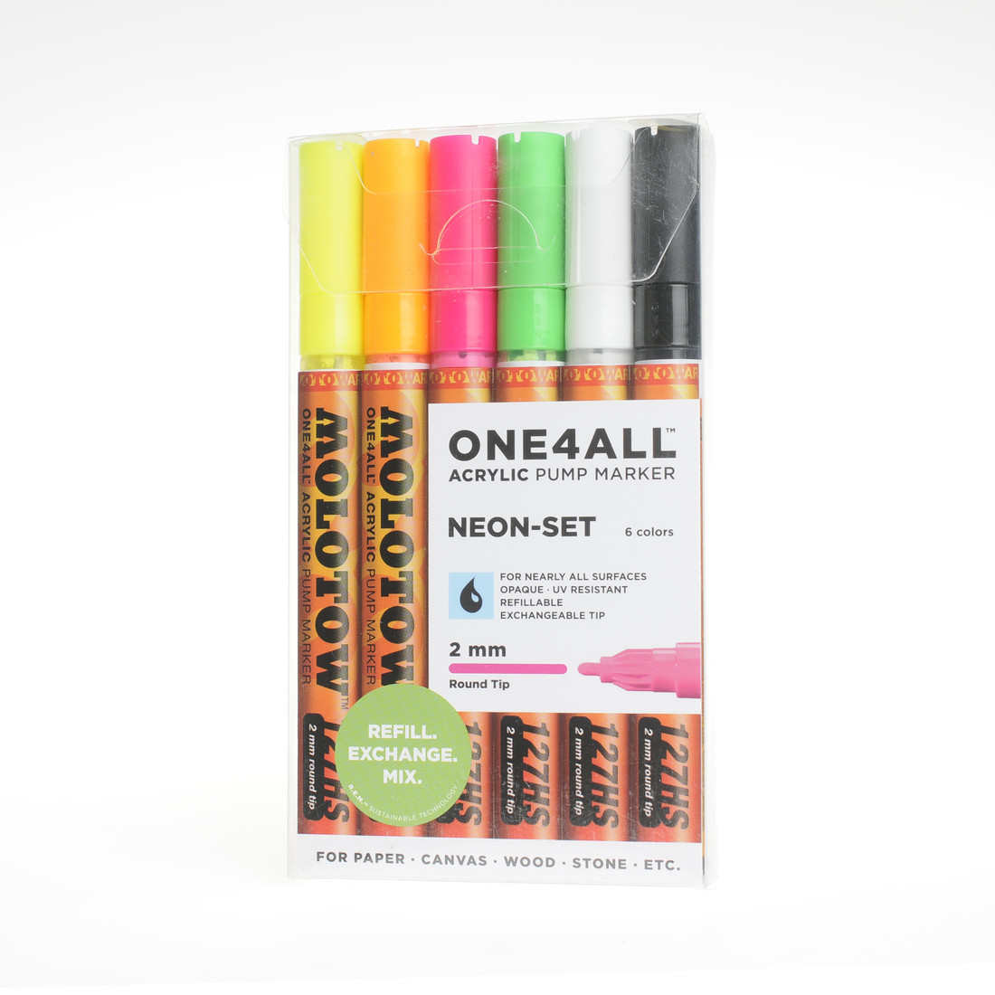 Molotow one4all marker 2 mm 6 stuks Neon Set