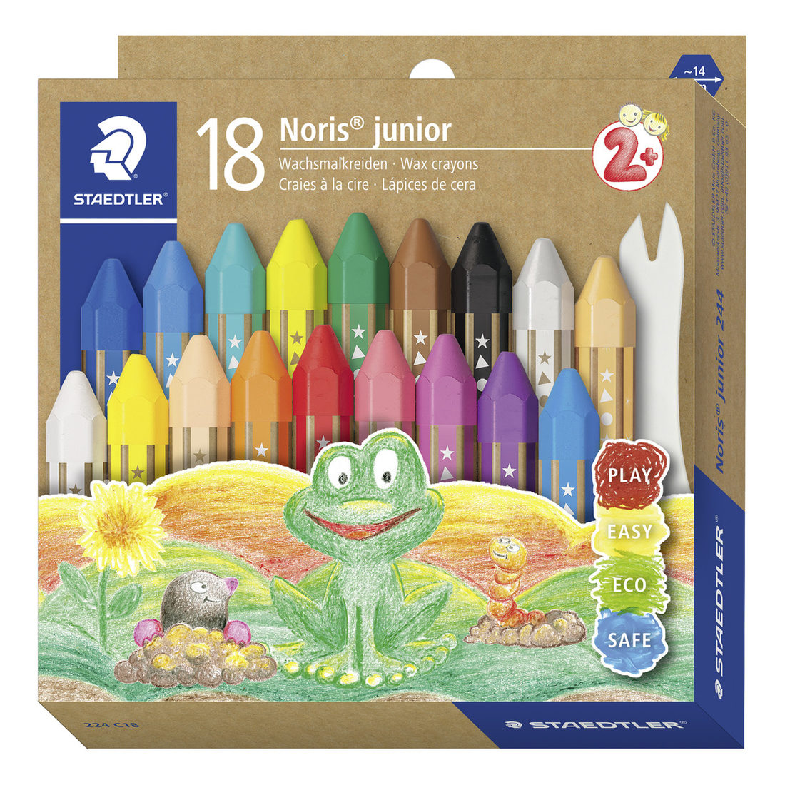 Staedtler Noris Junior extra dikke waskrijtjes 18 stuks Staedtler Noris Junior extra dikke waskrijtjes 18 stuks