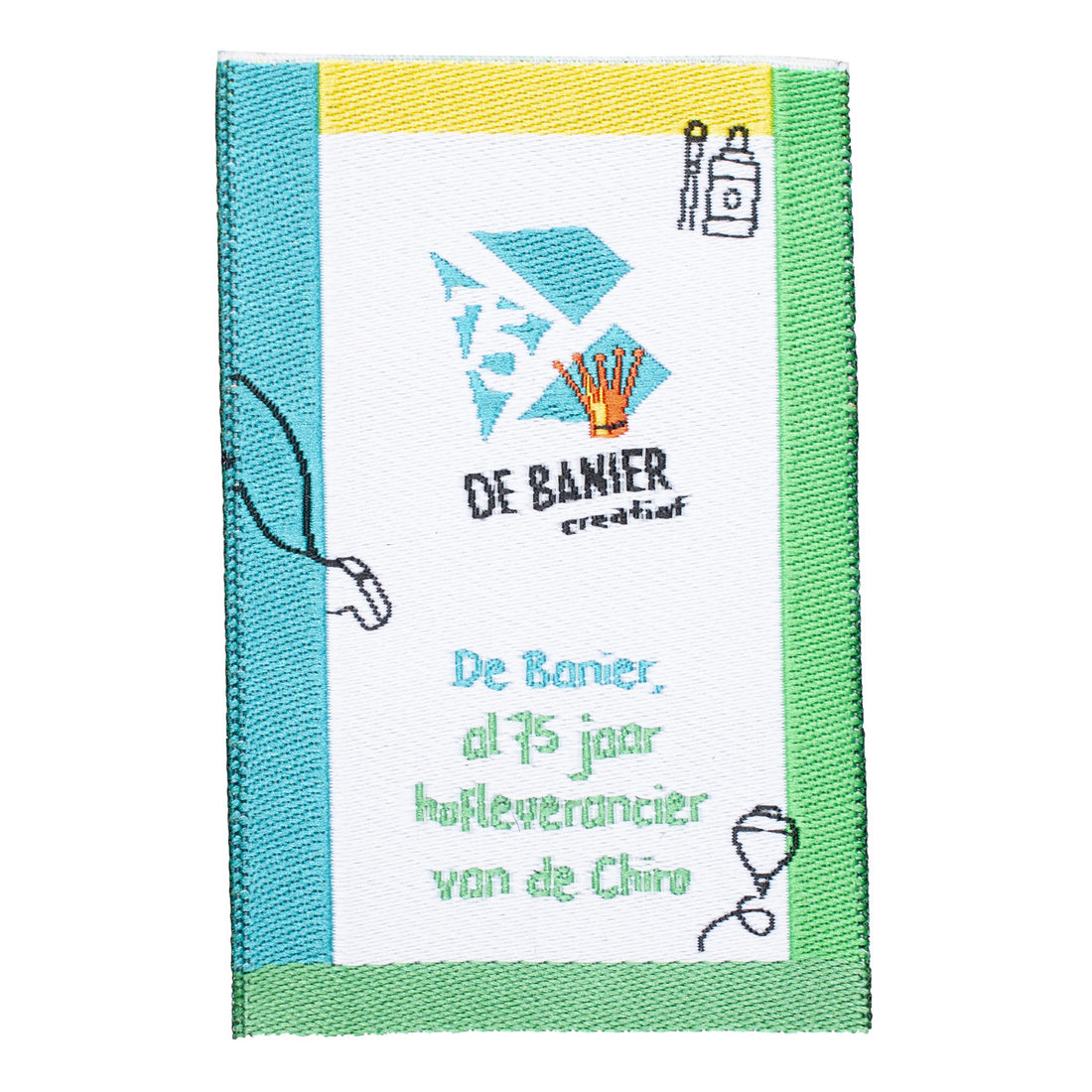 Kenteken De Banier 75 jaar hofleverancier Chiro