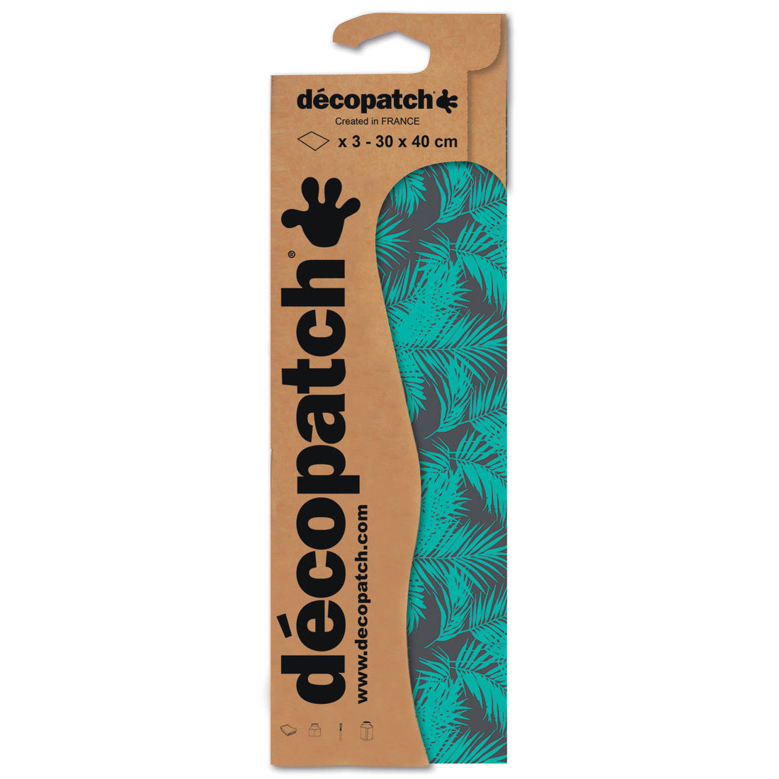 Decopatch papier 30 x 40 cm 3 vel groen jungle