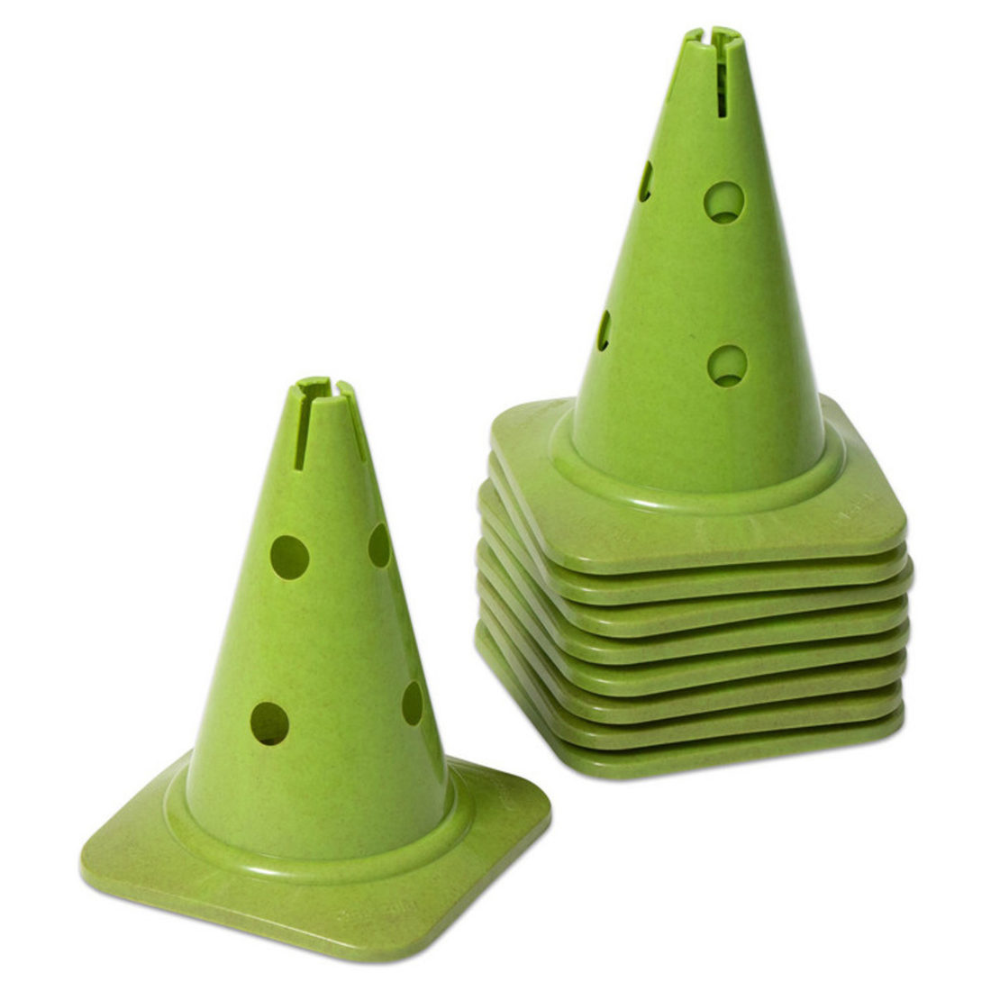 Spelkegel met gaten 30 cm in plantaardig kunststof groen