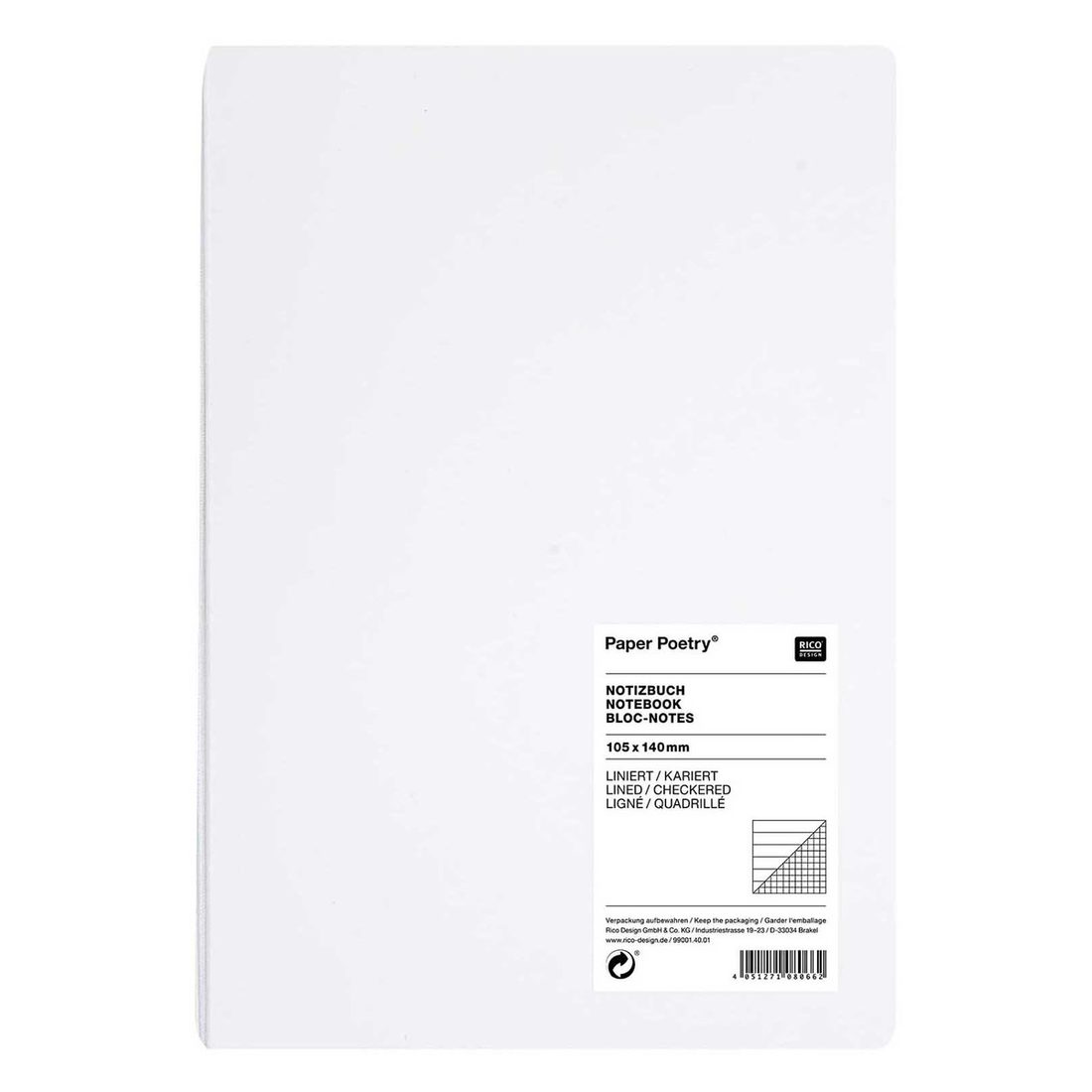 Notitieboek 2 in 1, 14,5cm x 21 cm wit Notitieboek 2 in 1, 14,5cm x 21 cm wit